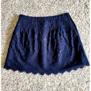 J.CREW Navy Black Lace Skirt, Size 12